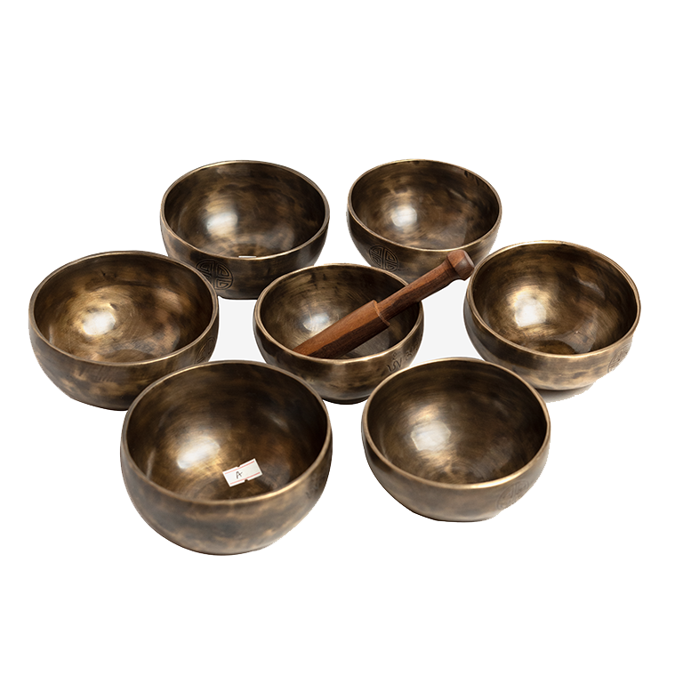 7 Chakras Full Moon Singing Bowl Set