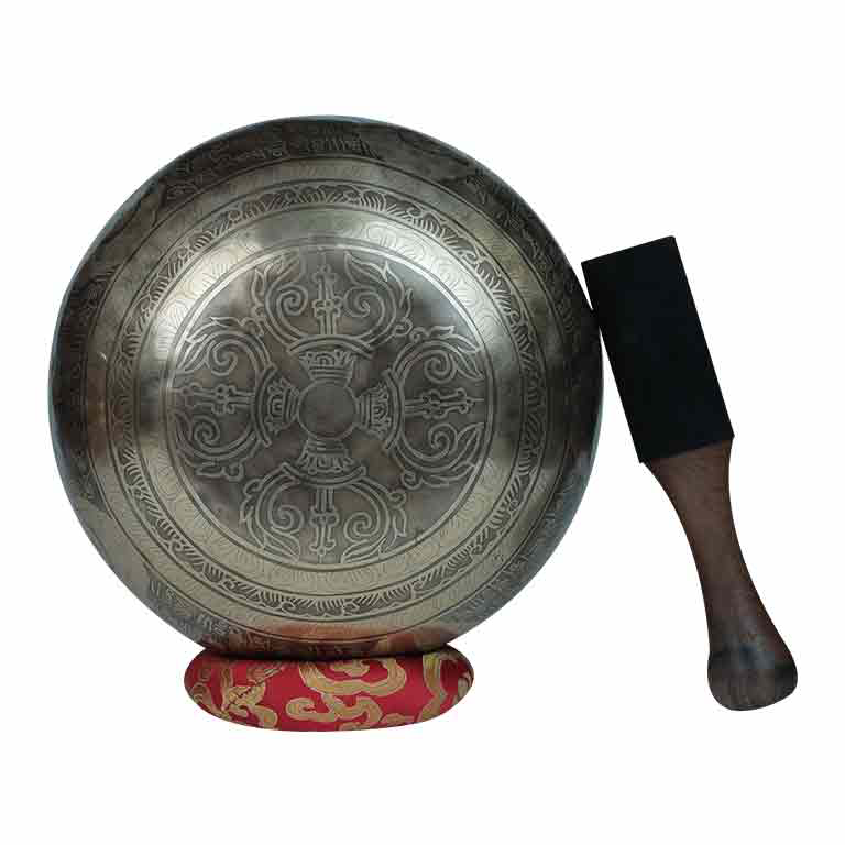 Tibetan Bajra Etching Carving Singing Bowl