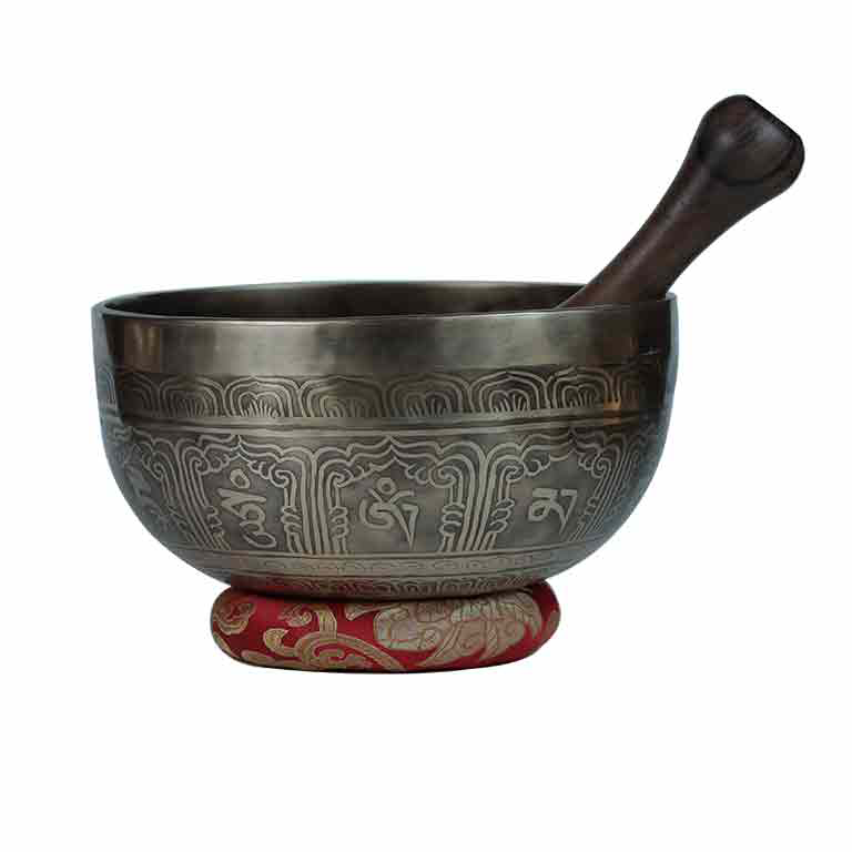 Tibetan Flower of Life Hand Carving Singing Bowl